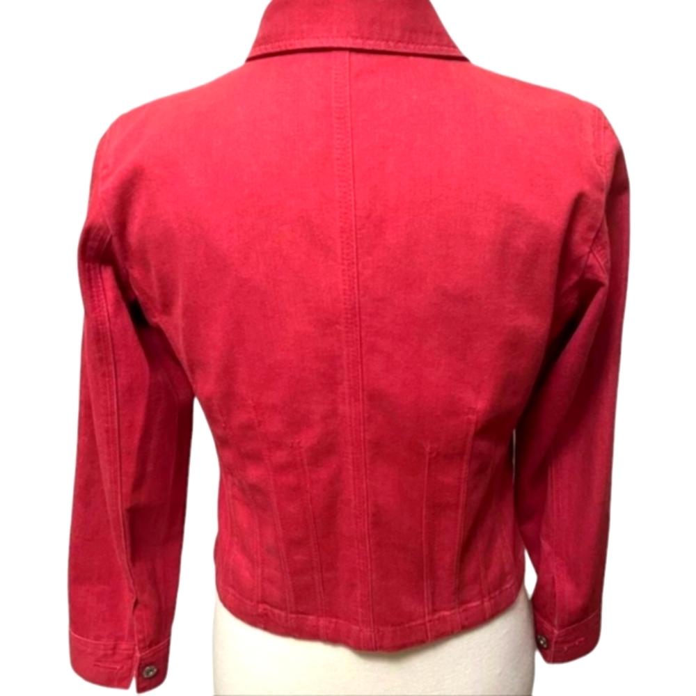 Red Denim Jean Jacket - Picture 4 of 8